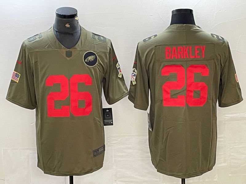 Men Philadelphia Eagles #26 Barkley Green red 2024 Nike Limited NFL Jersey
